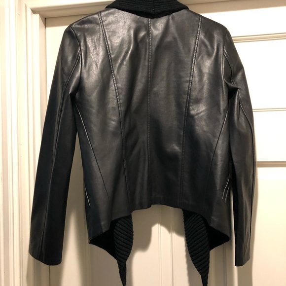 BB Dakota Black Mixed Media Faux Leather Jacket S - Picture 3 of 3